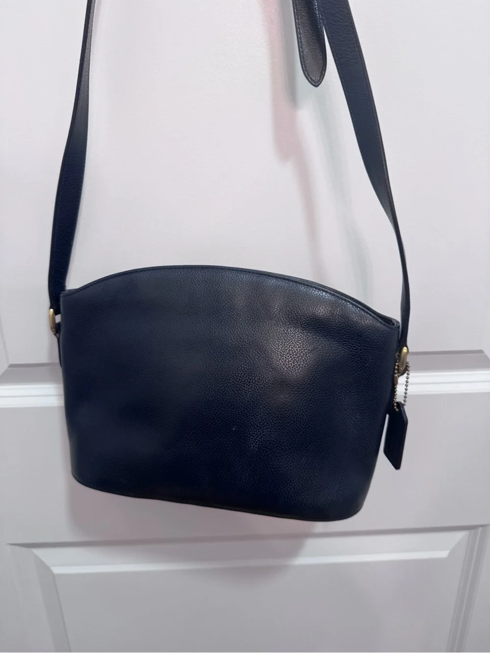 Coach Blue Leather Crossbody with Gold Hardware